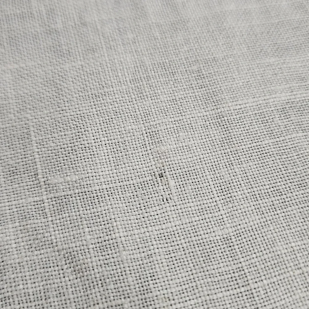 Vintage Hand Embroidered Linen Table Runner Floral Crochet Lace Trim 38x12